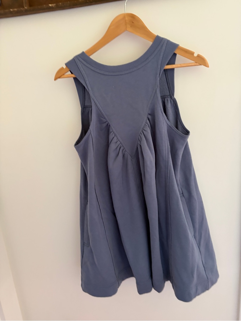Anthropologie Sleeveless Sweatshirt Dress in Dusty Blue